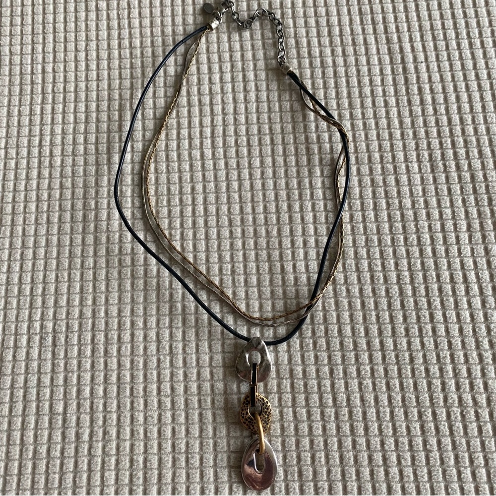 Chico's Black and Gold Pendant Necklace